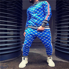 Load image into Gallery viewer, New Colorful Plaid Men Casual Zipper Set Autumn Tracksuit Set Male Sweatshirt Pocket Fashion Jackets Men Tracksuit Sets Mens set
